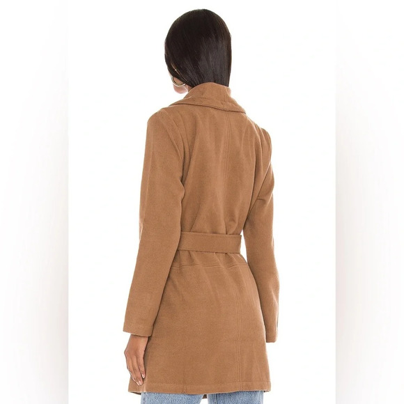 BB Dakota Felt Cute Might Cozy Coat Jacket Steve Madden Wrap Camel Revolve XS - Picture 14 of 14